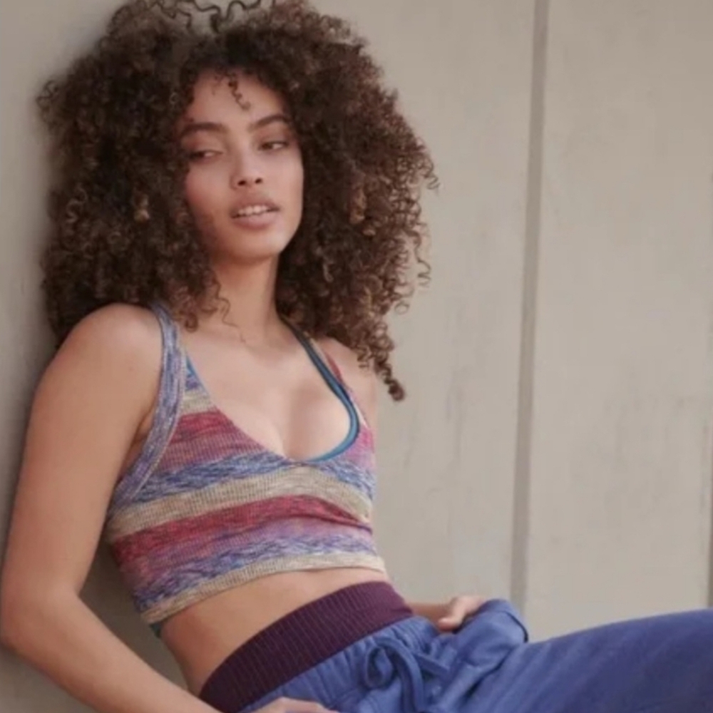 Free People Movement Hype The Stripe Crop Tank M/L